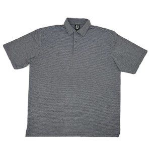 FootJoy Shirt Men's XXL Blue White Stripes Short Sleeve Polo Golf‎